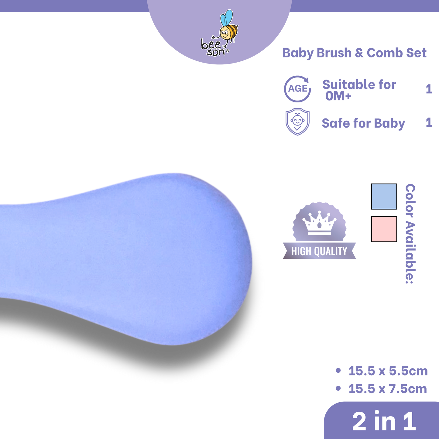 Beeson 2 IN 1 Baby Brush & Comb Set | Tender TLC for Tiny Tresses 81229