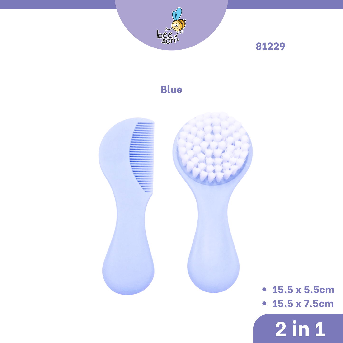 Beeson 2 IN 1 Baby Brush & Comb Set | Tender TLC for Tiny Tresses 81229