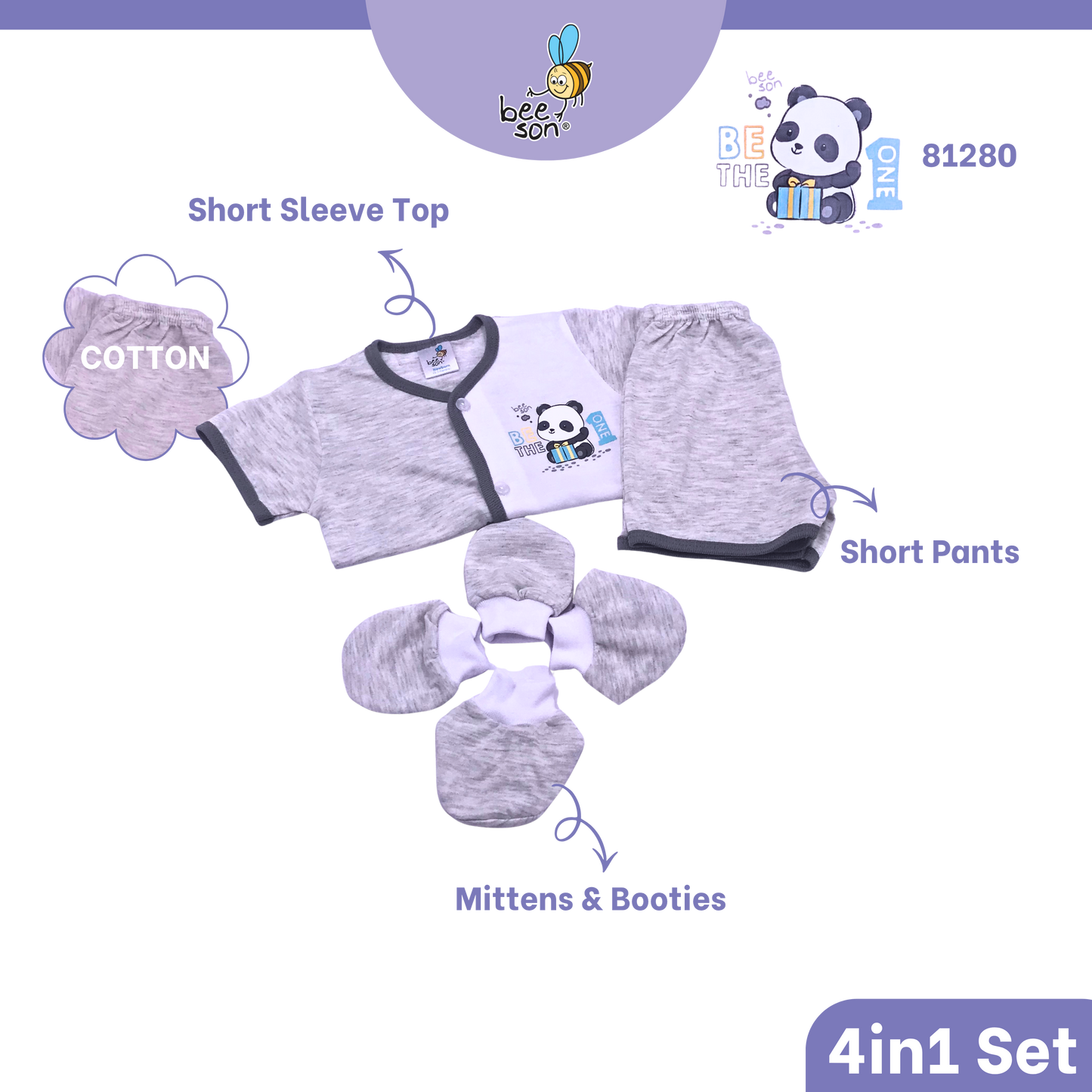 Beeson 4in1 Cotton Newborn Baby Boy / Girl Hamper Wear Gift Set Box | 81280