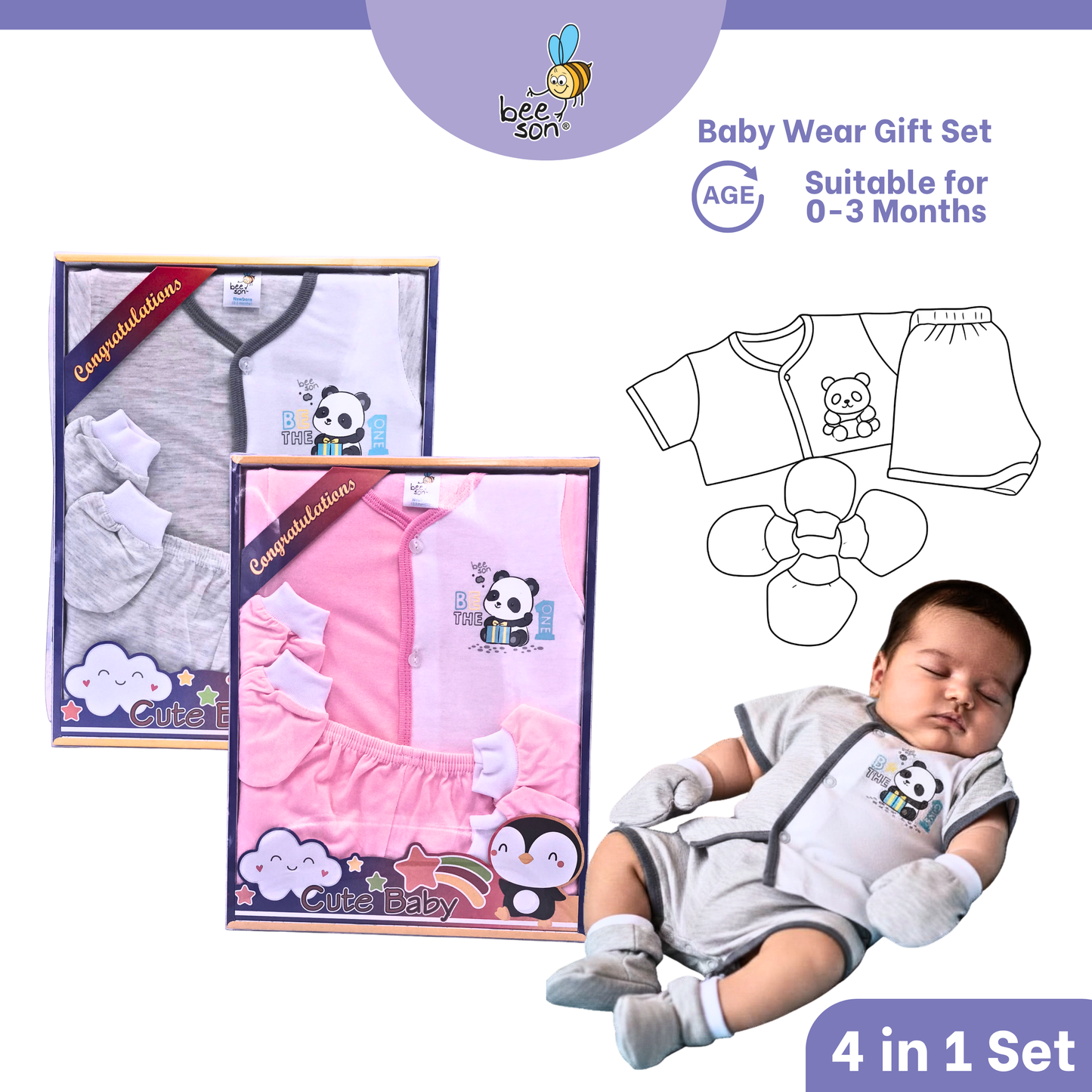 Beeson 4in1 | 5in1 | 6in1 Newborn Baby Boy / Girl Hamper Wear Gift Set Box 10900 | 10901 | 10902 | 10908 | 10909 | 81280 | 81281 | 81282 | 81283 | 81284 | 81285 | 81286 | 81287