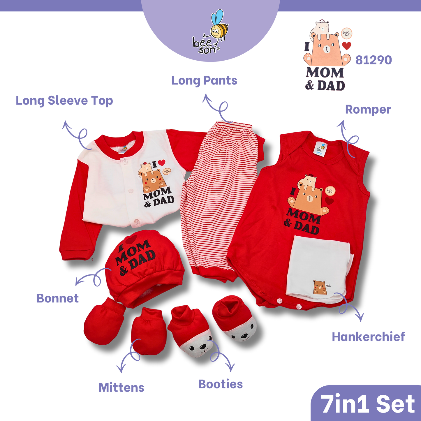 Beeson 7in1 Newborn Baby Boy / Girl Hamper Gift Set Box | 81290