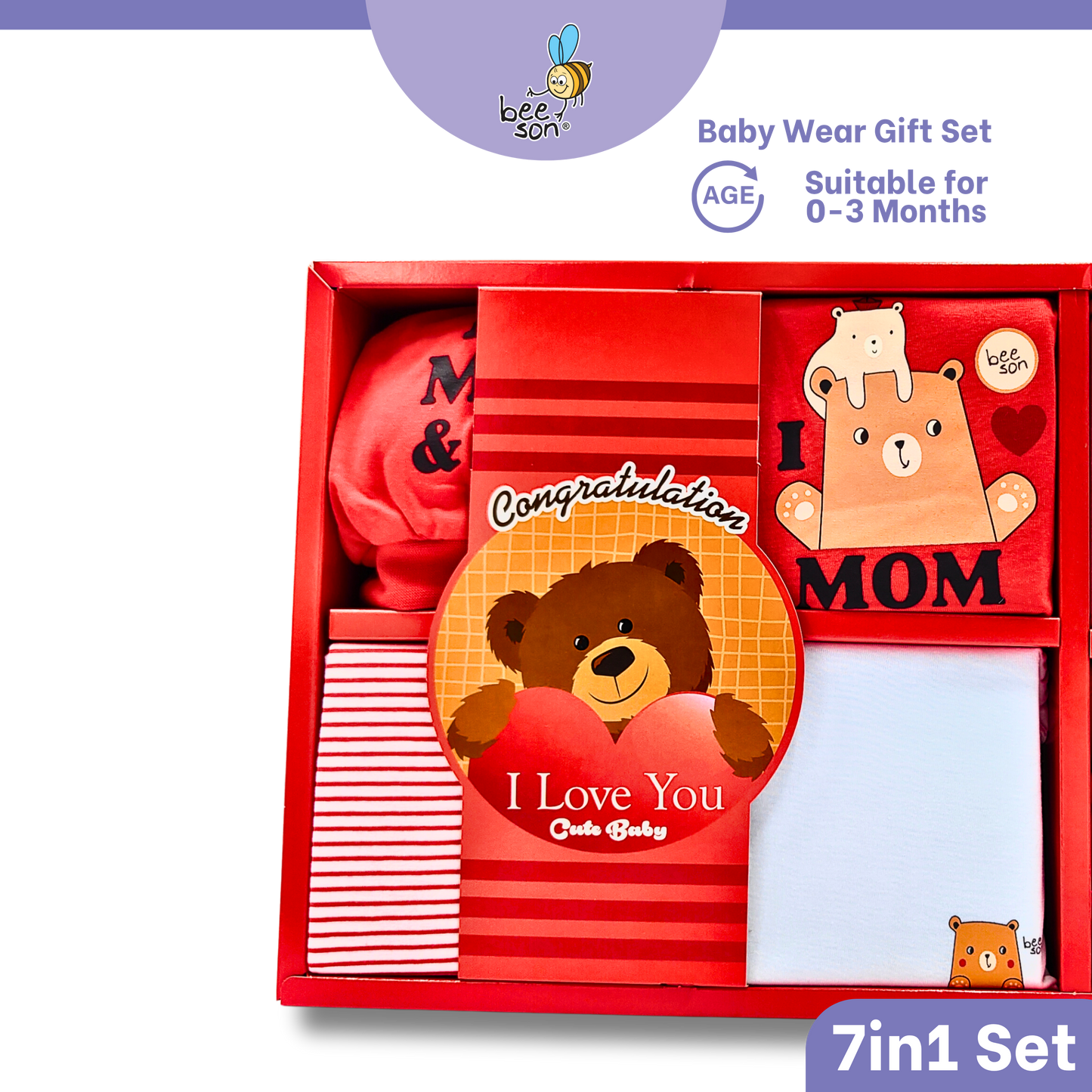 Beeson 7in1 Newborn Baby Boy / Girl Hamper Gift Set Box | 81290