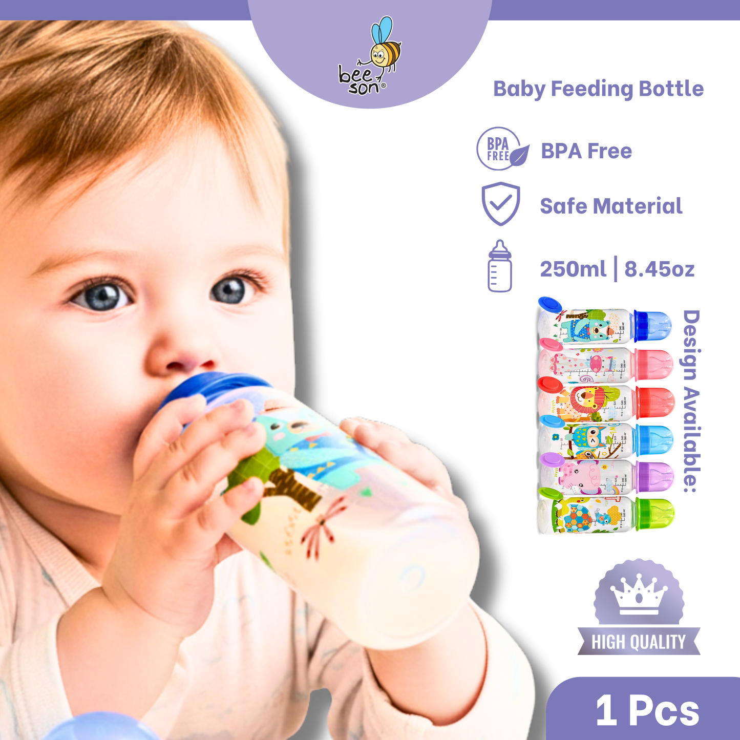 Beeson 250ml | 8.45oz Standard Neck Feeding Bottle 85853