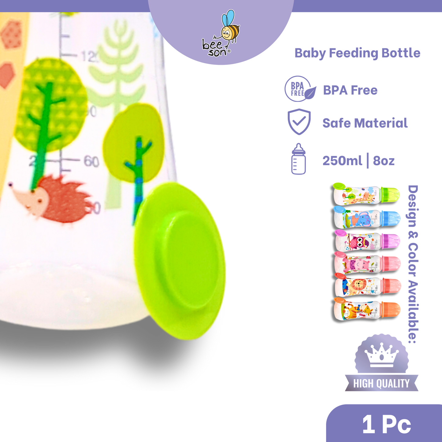 Beeson 250ml | 8.45oz Baby Standard Neck Feeding Bottle | 85856