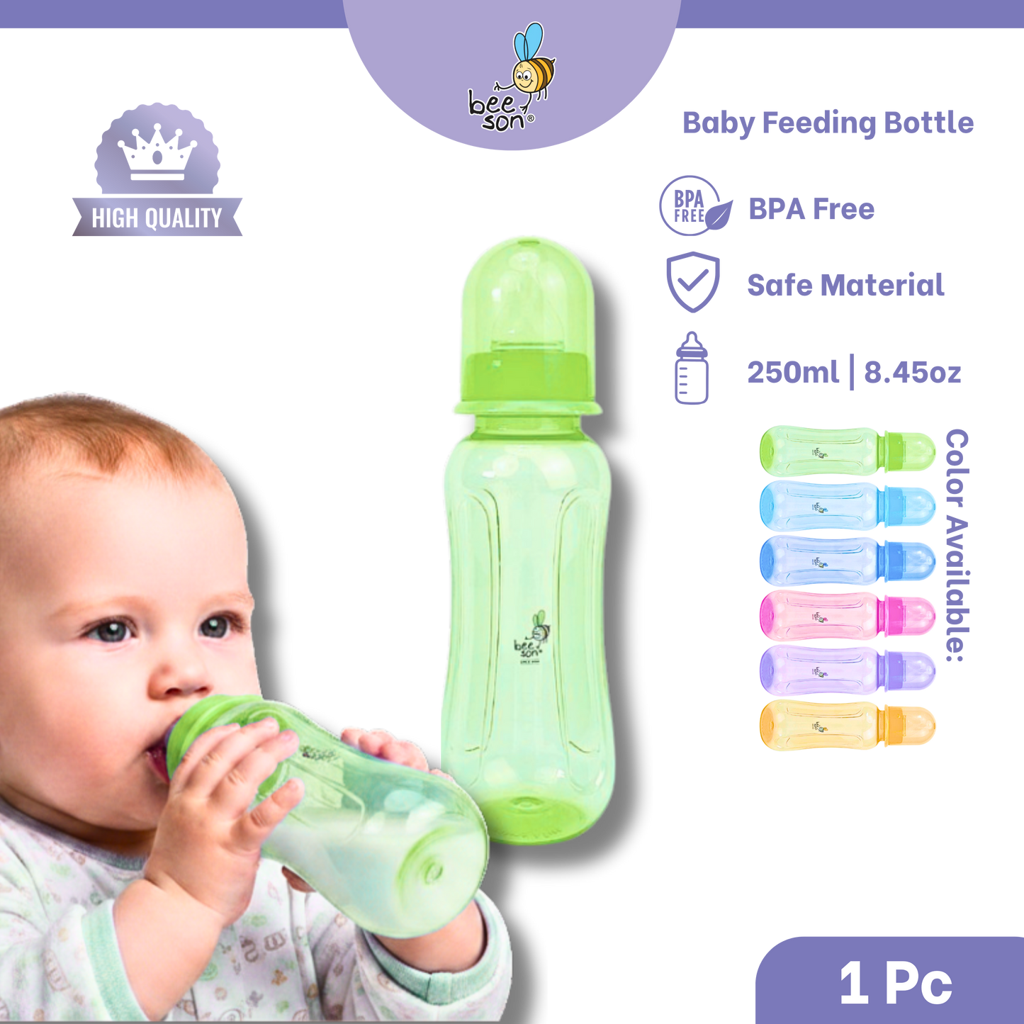 Beeson 250ml | 8.45oz Standard Neck Feeding Bottle | 85870