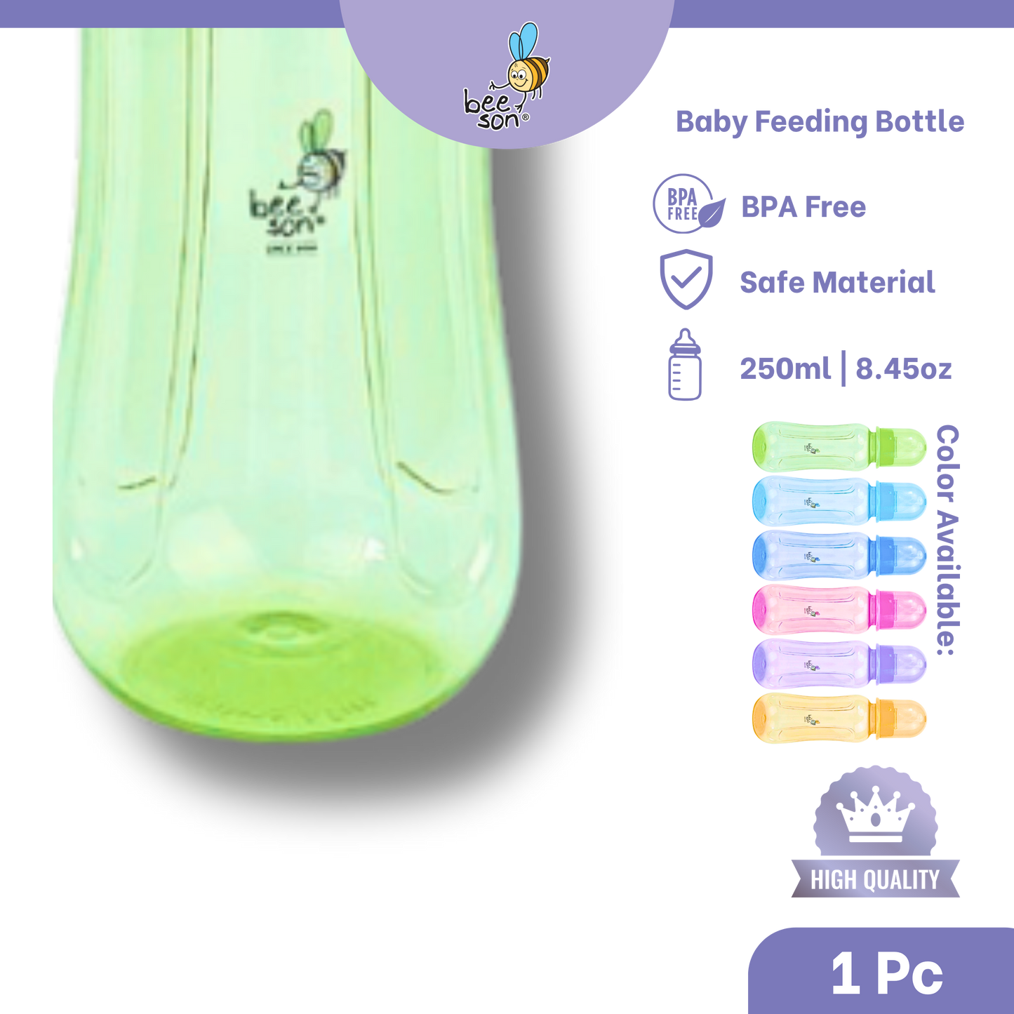 Beeson 250ml | 8.45oz Standard Neck Feeding Bottle | 85870