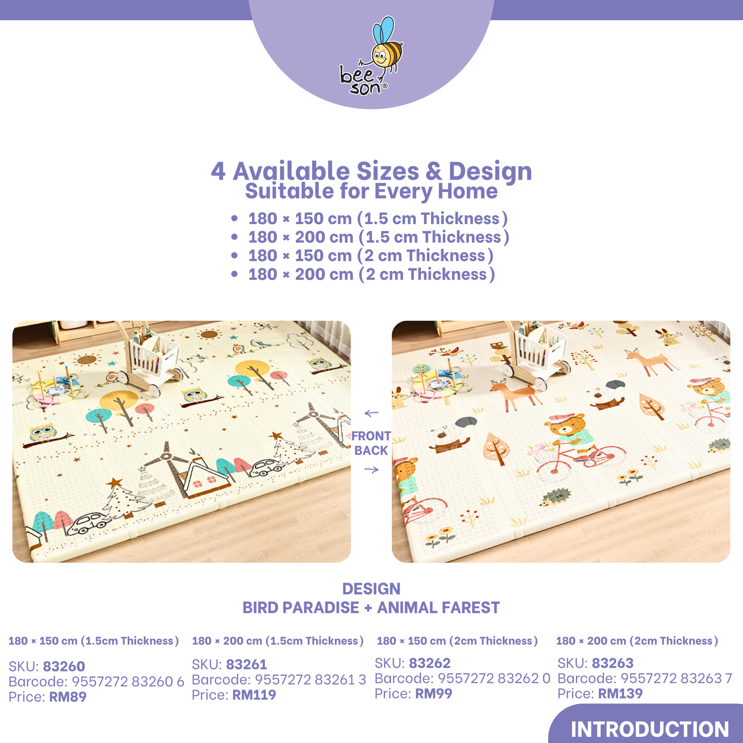 Beeson Comfort XPE Baby Playmat 83260 | 83261 | 83262 | 83263