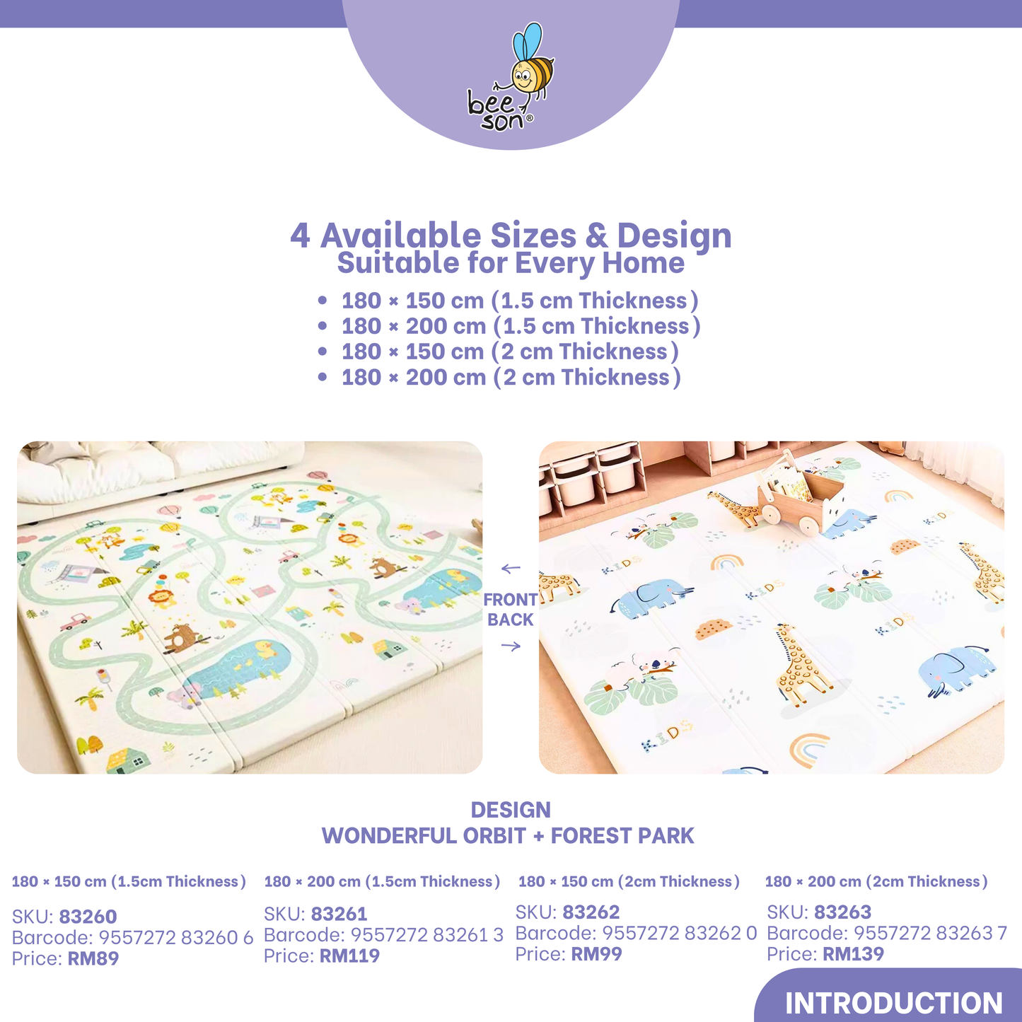 Beeson Comfort XPE Baby Playmat 83260 | 83261 | 83262 | 83263