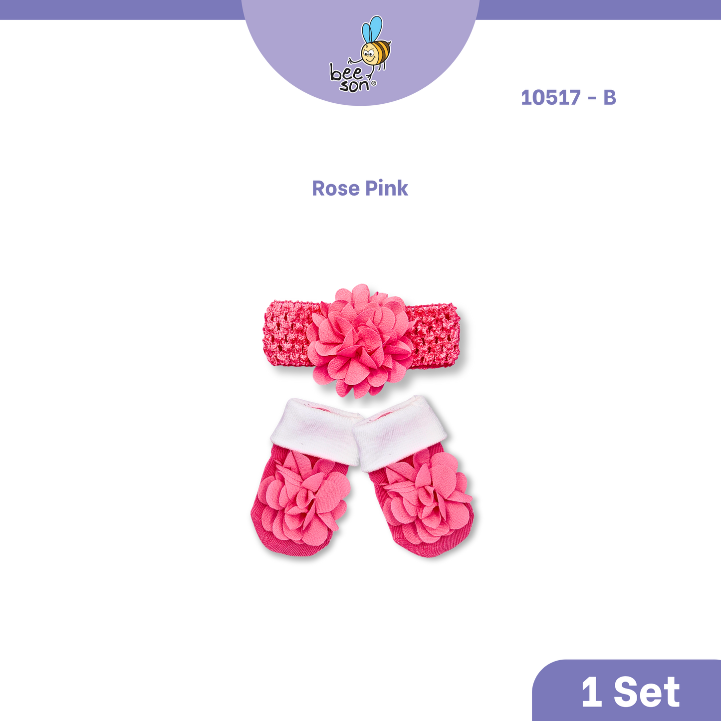 Beeson Baby Girl Headband with Matching Socks Set (0–2 Years) | 10517 B