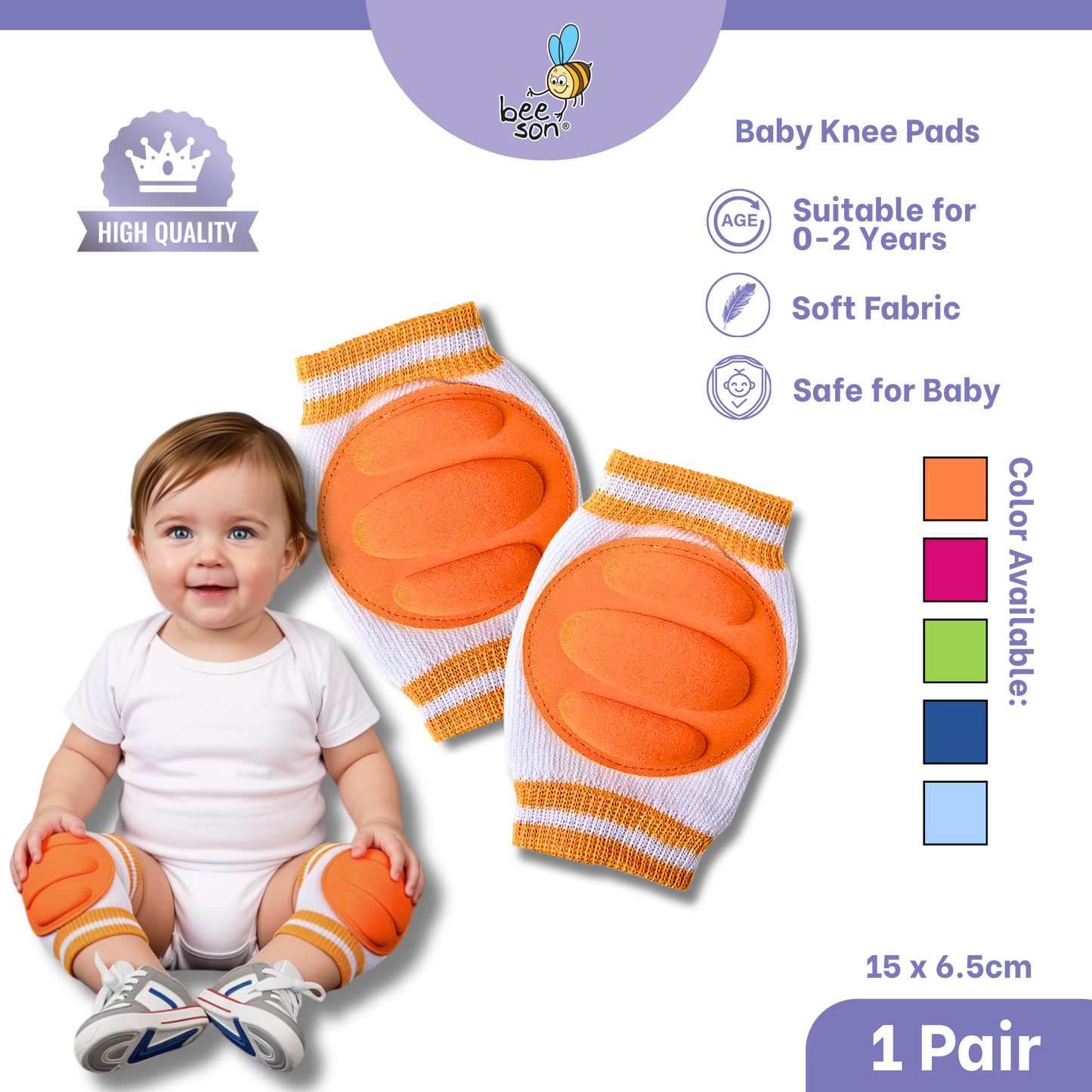 Beeson Baby Knee Pads – Soft Protection for Crawling | 10620 C