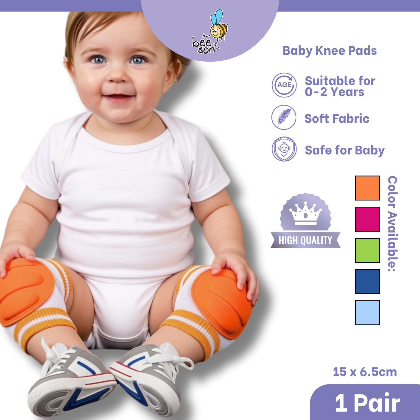 Beeson Baby Knee Pads – Soft Protection for Crawling | 10620 C