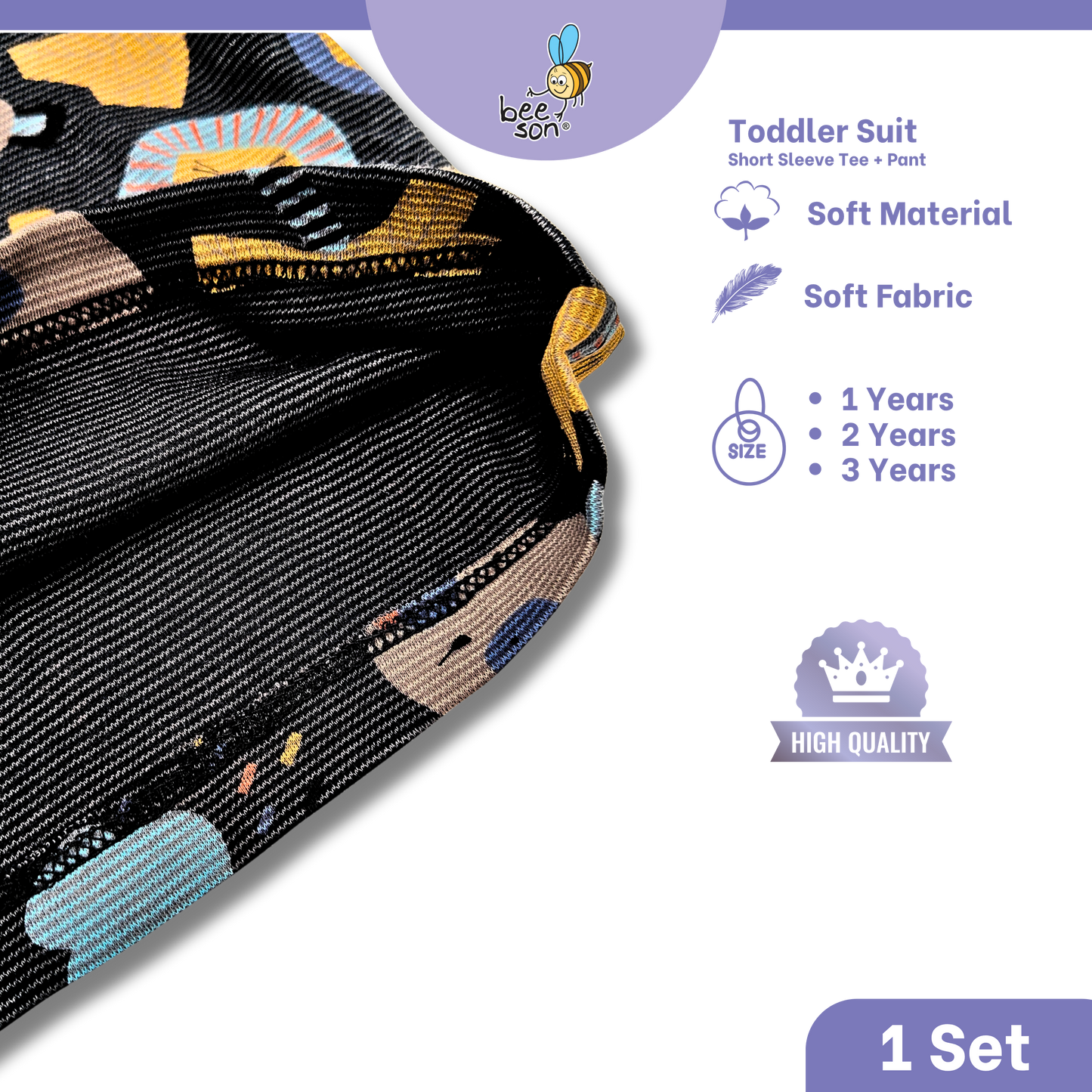 Beeson Toddler Kids Boy Short Sleeve Top & Denim Jeans Suit Set  1-3 Years | 16011 | 16012 | 16013 | 16014