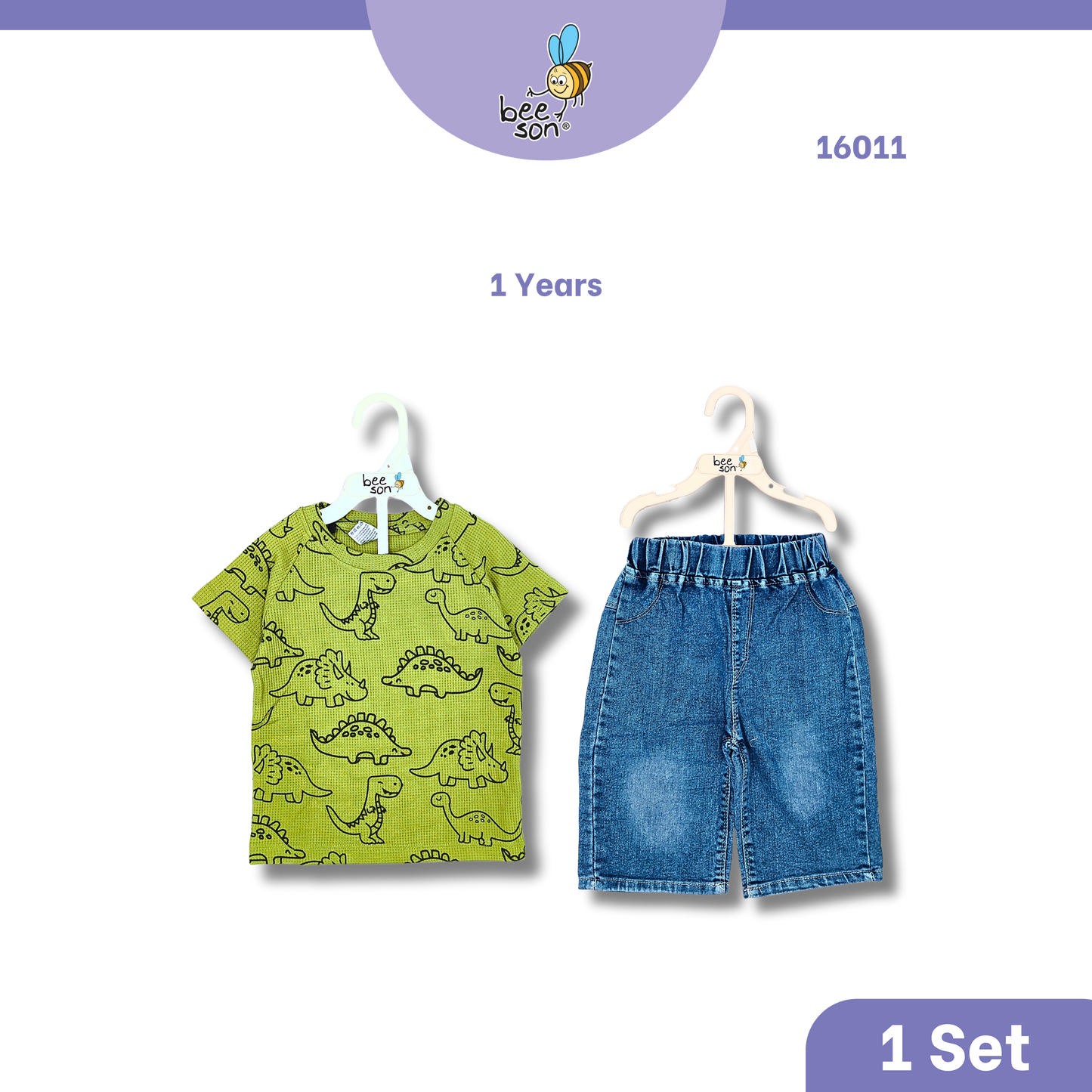 Beeson Toddler Kids Boy Short Sleeve Top & Denim Jeans Suit Set  1-3 Years | 16011 | 16012 | 16013 | 16014