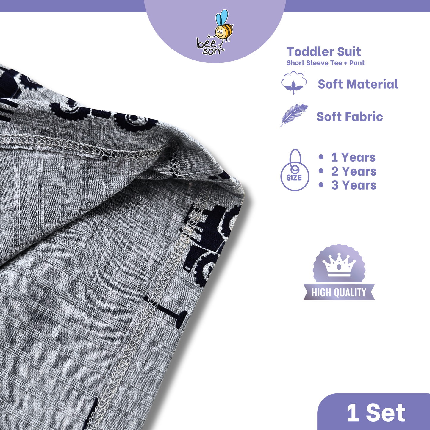 Beeson Toddler Kids Boy Short Sleeve Top & Denim Jeans Suit Set  1-3 Years | 16011 | 16012 | 16013 | 16014