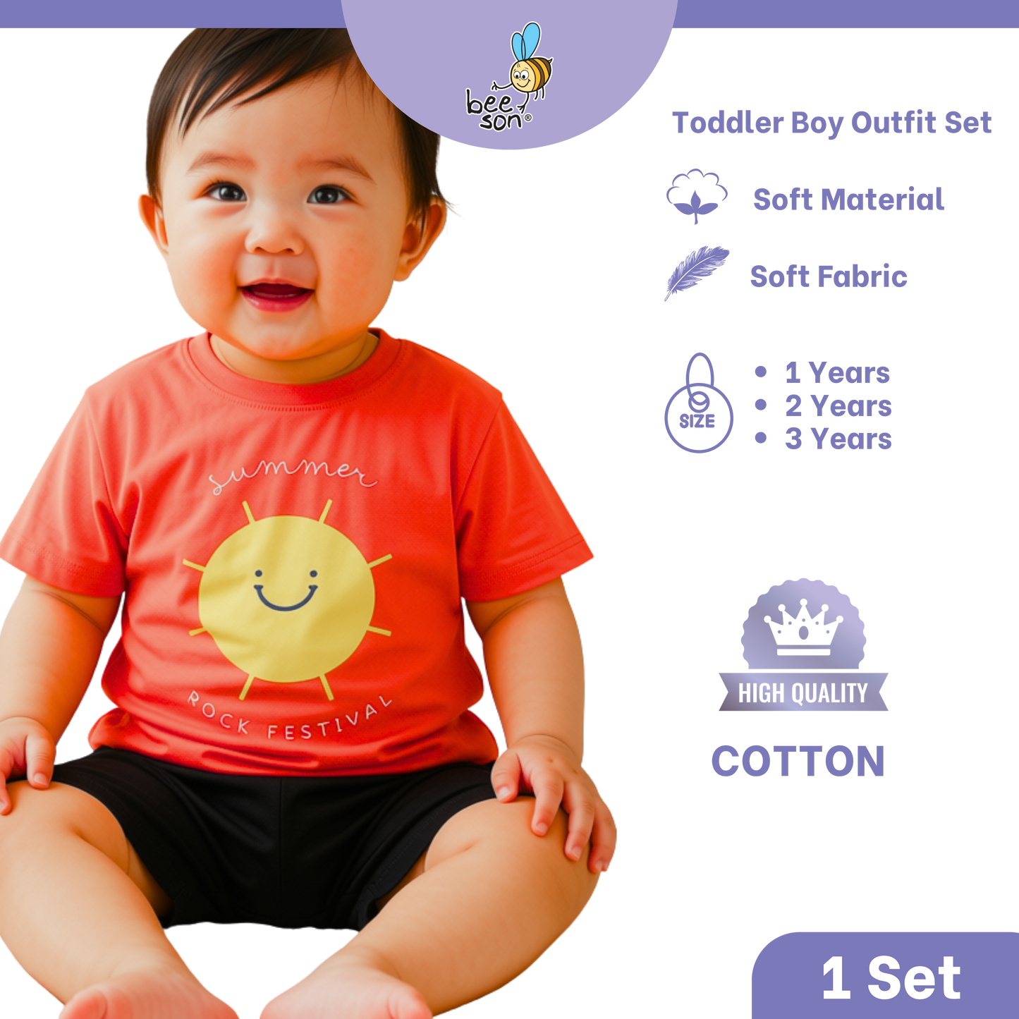 Beeson 1 - 3 Years Toddler Boy Knit Cotton Top & Pants Outfit Set 18158 | 18159 | 18160 | 18161 | 18162 | 18163