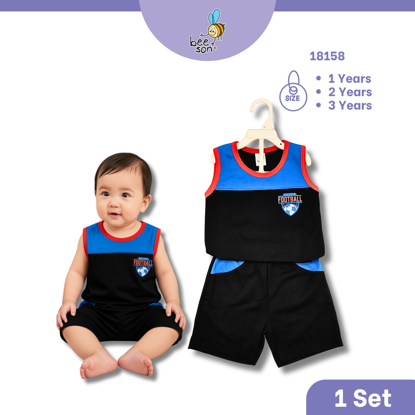 Beeson 1 - 3 Years Toddler Boy Knit Cotton Top & Pants Outfit Set 18158 | 18159 | 18160 | 18161 | 18162 | 18163