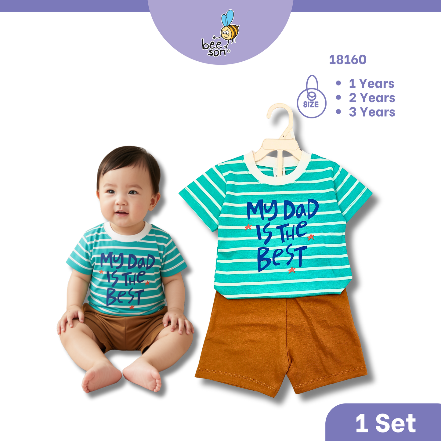 Beeson 1 - 3 Years Toddler Boy Knit Cotton Top & Pants Outfit Set 18158 | 18159 | 18160 | 18161 | 18162 | 18163