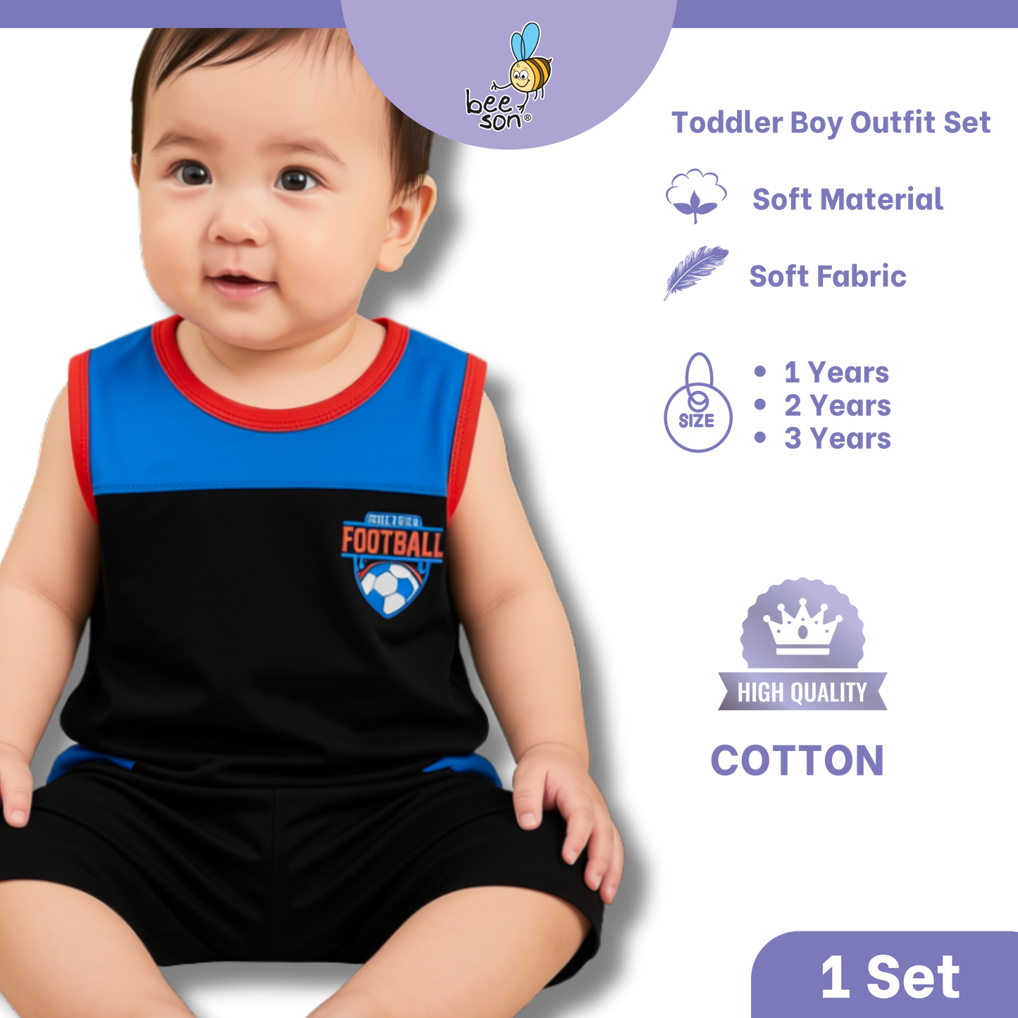 Beeson 1 - 3 Years Toddler Boy Knit Cotton Top & Pants Outfit Set 18158 | 18159 | 18160 | 18161 | 18162 | 18163