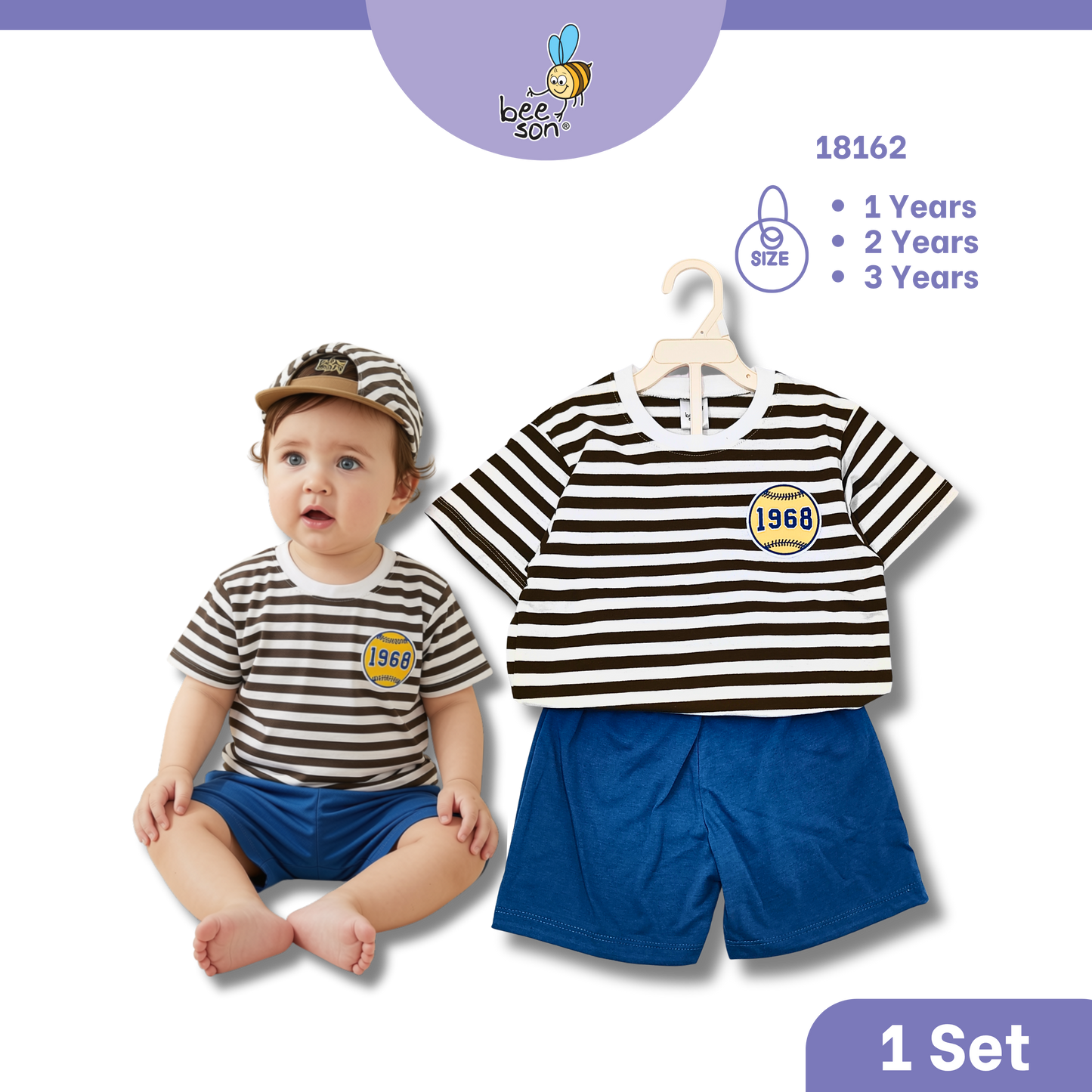 Beeson 1 - 3 Years Toddler Boy Knit Cotton Top & Pants Outfit Set 18158 | 18159 | 18160 | 18161 | 18162 | 18163