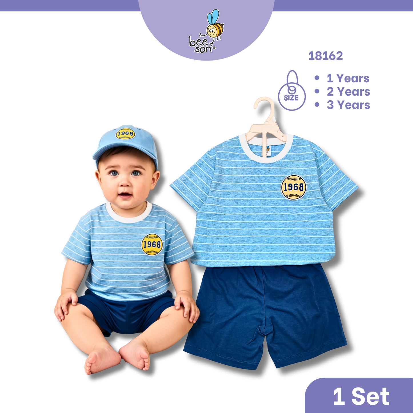 Beeson 1 - 3 Years Toddler Boy Knit Cotton Top & Pants Outfit Set 18158 | 18159 | 18160 | 18161 | 18162 | 18163