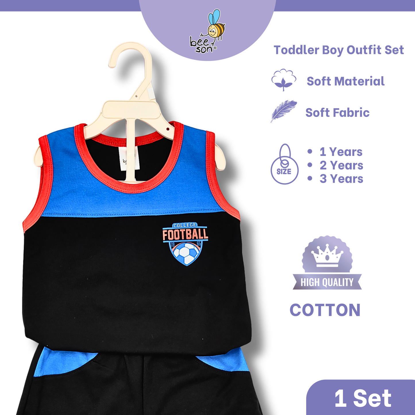 Beeson 1 - 3 Years Toddler Boy Knit Cotton Top & Pants Outfit Set 18158 | 18159 | 18160 | 18161 | 18162 | 18163