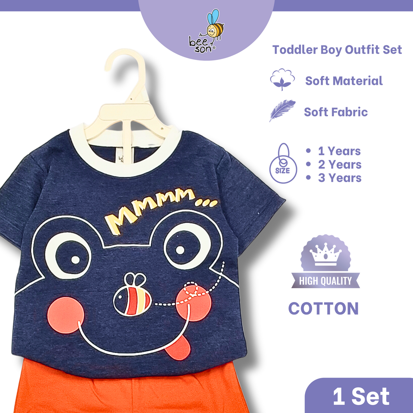 Beeson 1 - 3 Years Toddler Boy Knit Cotton Top & Pants Outfit Set 18158 | 18159 | 18160 | 18161 | 18162 | 18163