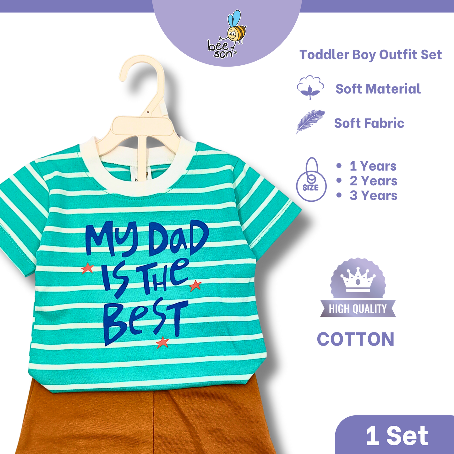 Beeson 1 - 3 Years Toddler Boy Knit Cotton Top & Pants Outfit Set 18158 | 18159 | 18160 | 18161 | 18162 | 18163