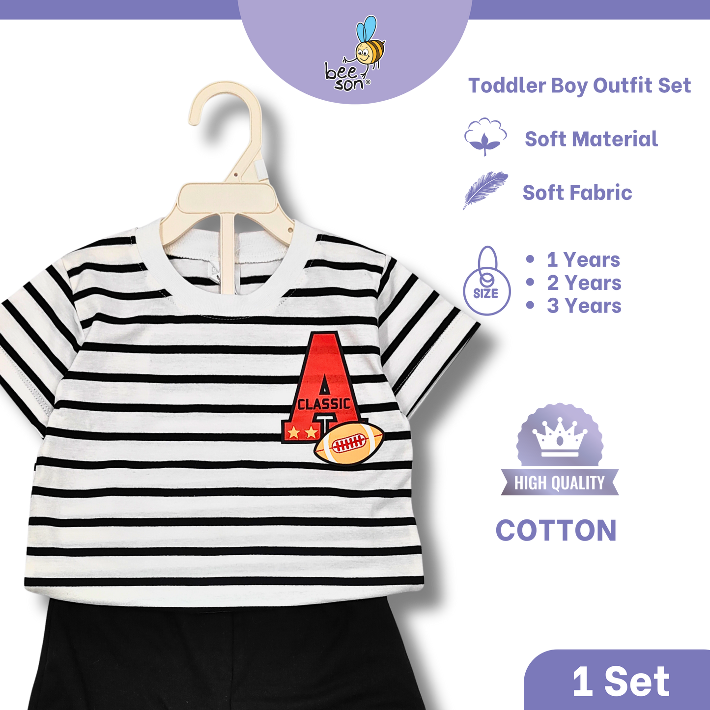 Beeson 1 - 3 Years Toddler Boy Knit Cotton Top & Pants Outfit Set 18158 | 18159 | 18160 | 18161 | 18162 | 18163