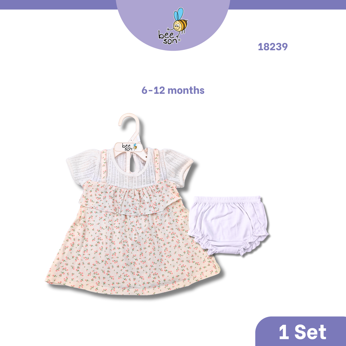 Beeson Newborn - 18months Baby Girl Knit Cotton Dress With Panty 18239 | 18240 | 18241 | 18242 | 18243