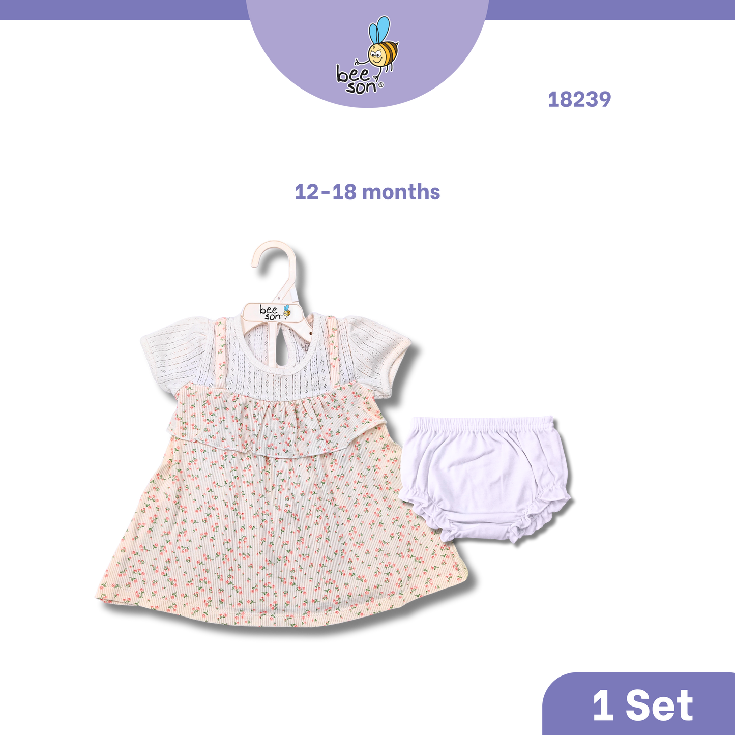 Beeson Newborn - 18months Baby Girl Knit Cotton Dress With Panty 18239 | 18240 | 18241 | 18242 | 18243