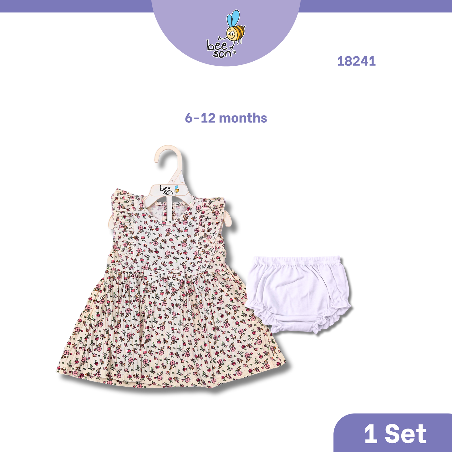 Beeson Newborn - 18months Baby Girl Knit Cotton Dress With Panty 18239 | 18240 | 18241 | 18242 | 18243