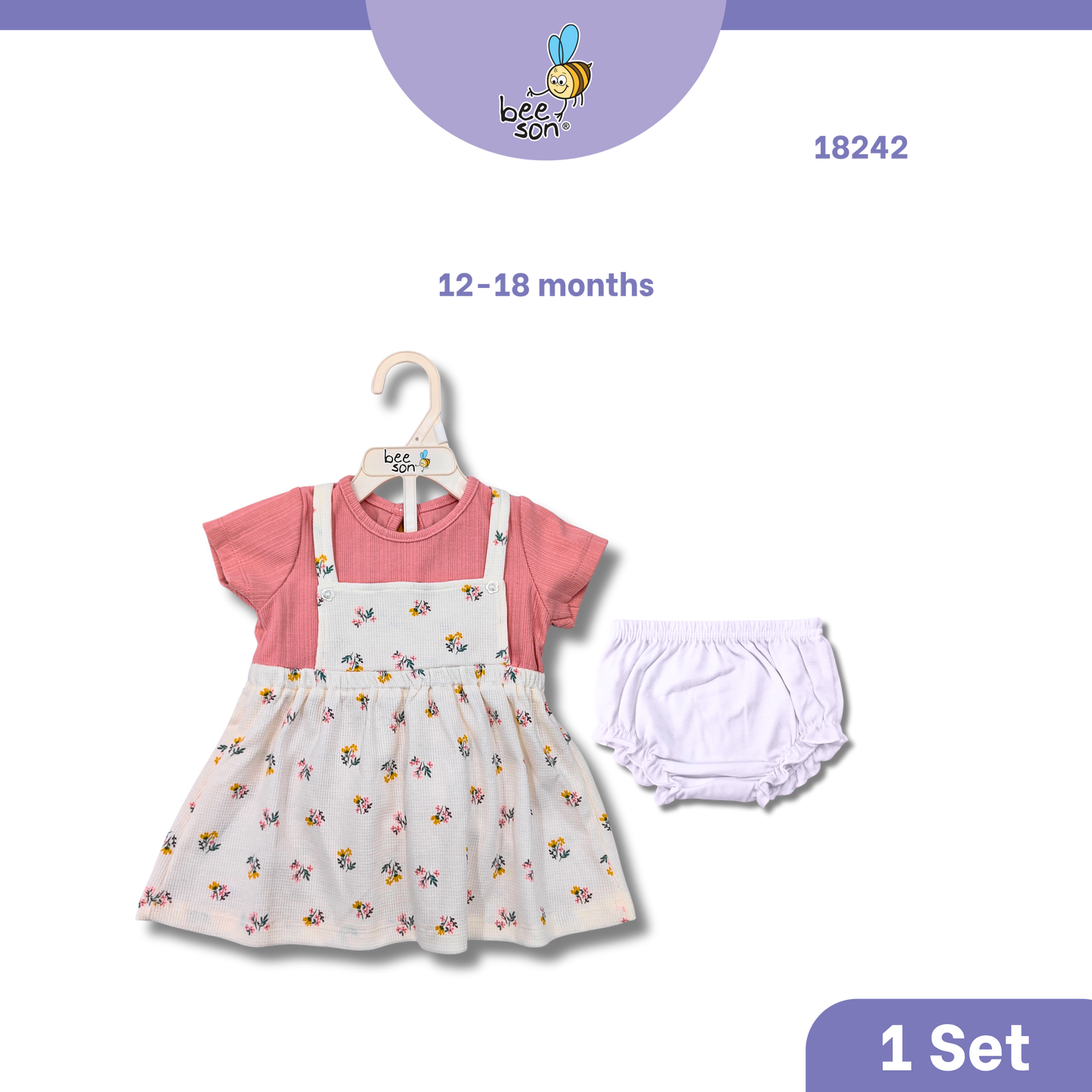 Beeson Newborn - 18months Baby Girl Knit Cotton Dress With Panty 18239 | 18240 | 18241 | 18242 | 18243