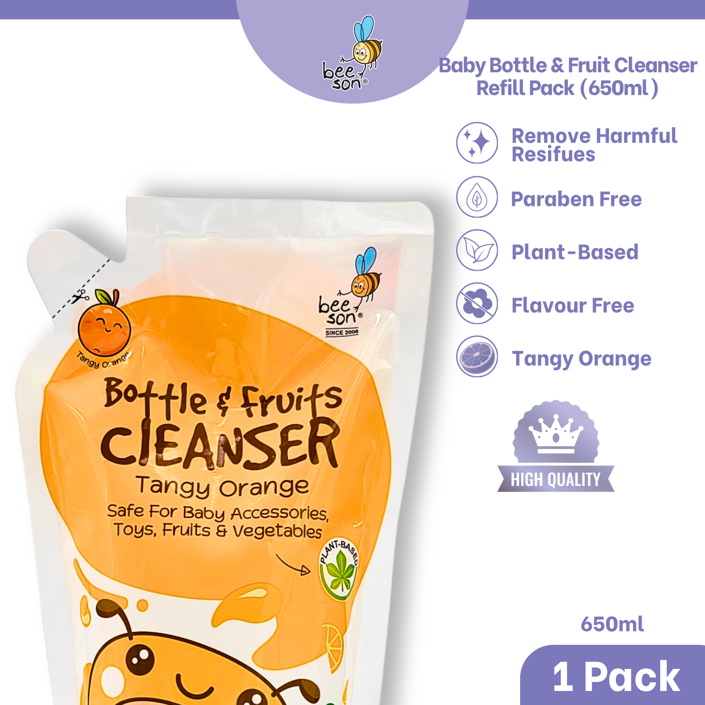 Beeson Baby Bottle & Fruit Cleanser Refill Pack (650ml) | 22030 | 22031