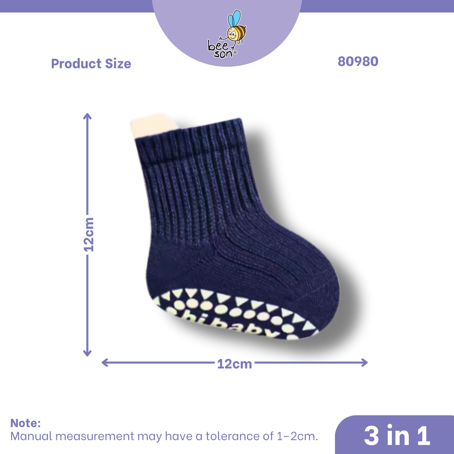 Beeson 3in1 Baby Anti-Slip Socks Baby Girl | Boy Socks Unisex | 80980