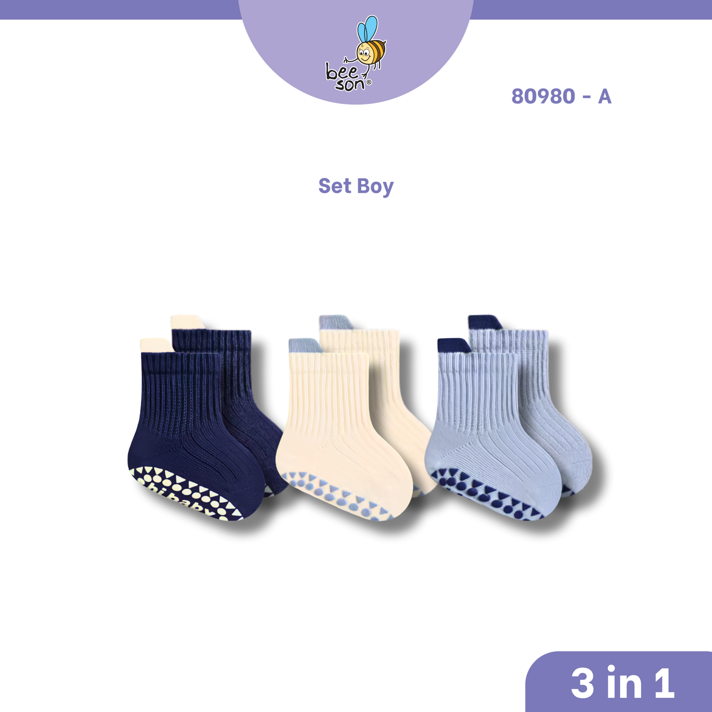 Beeson 3in1 Baby Anti-Slip Socks Baby Girl | Boy Socks Unisex | 80980