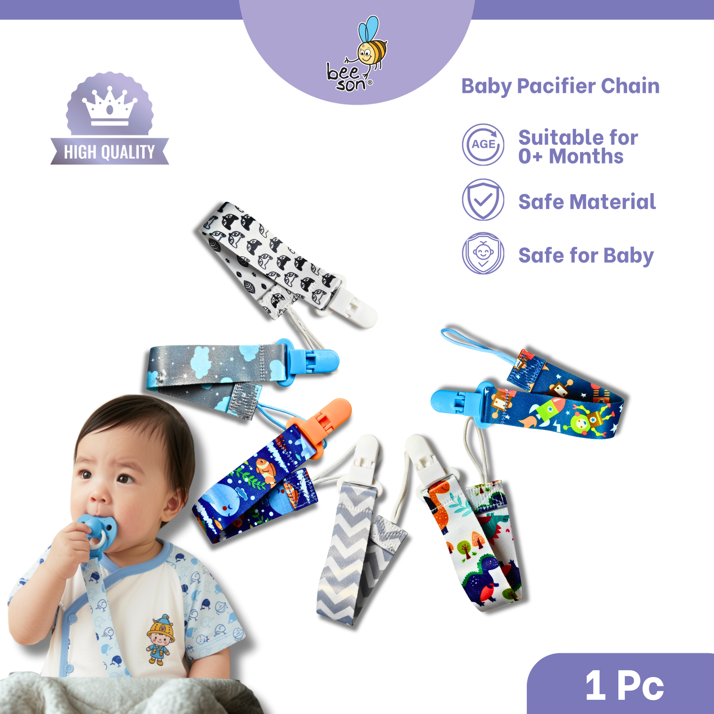 Beeson Baby Soother Safety Chain Clip 81220