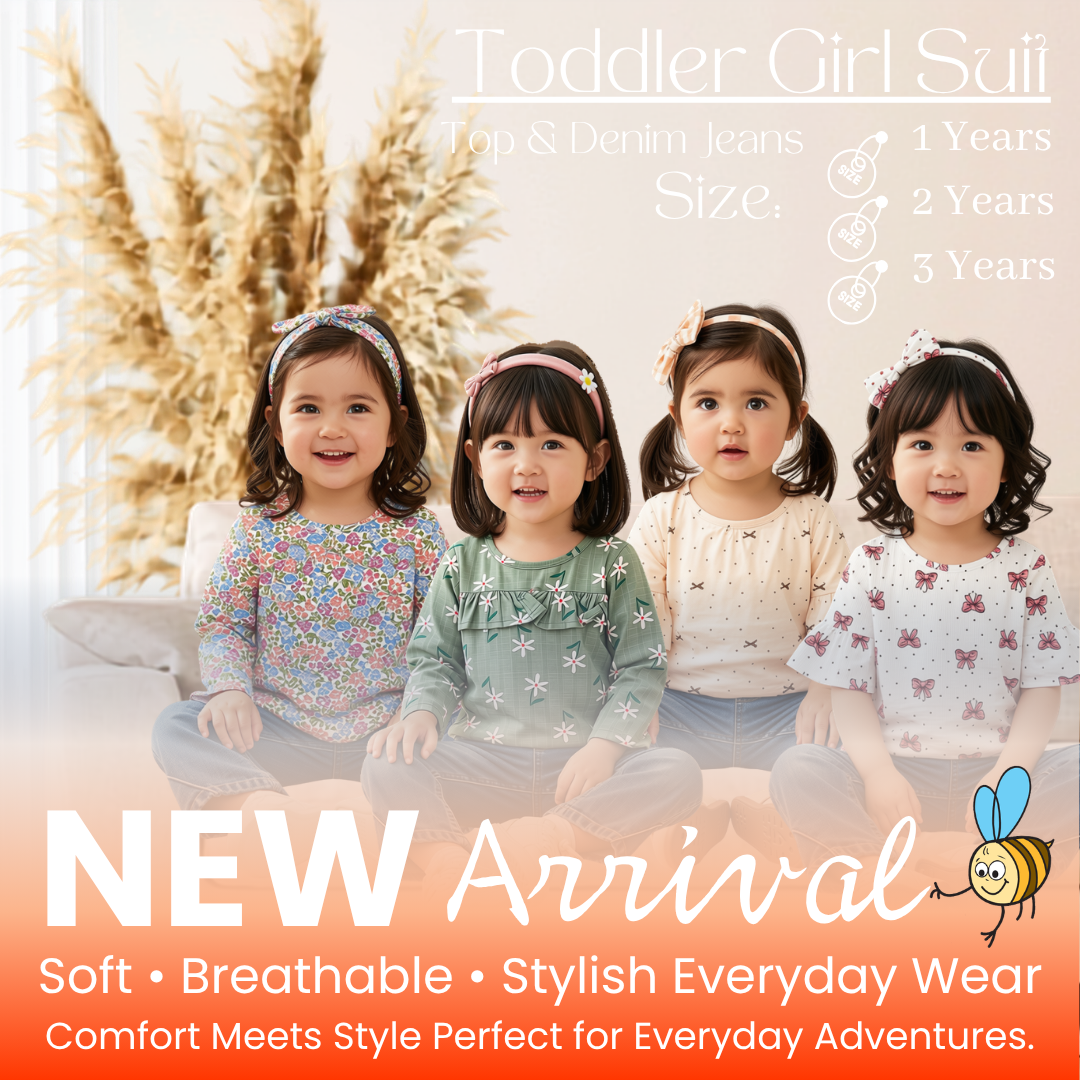 Beeson Toddler Kids Girl Top & Denim Jeans Suit Set 1-3 Years  | 16015 | 16016 | 16017 | 16018