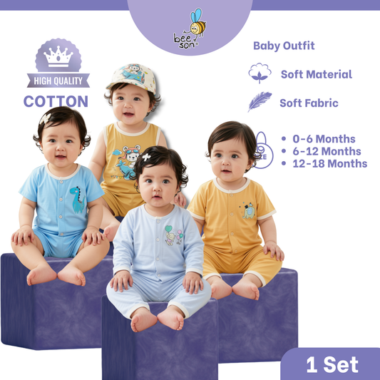 Beeson Newborn - 18months Baby Knit Cotton Top & Pant Outfit Set 13373 | 13374 | 13375 | 13376