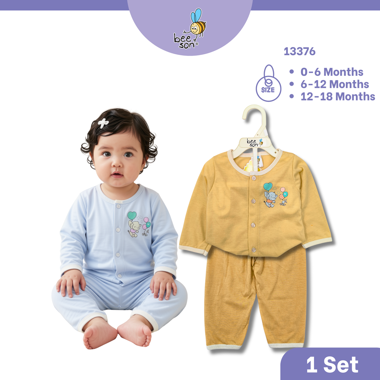 Beeson Newborn - 18months Baby Knit Cotton Top & Pant Outfit Set 13373 | 13374 | 13375 | 13376