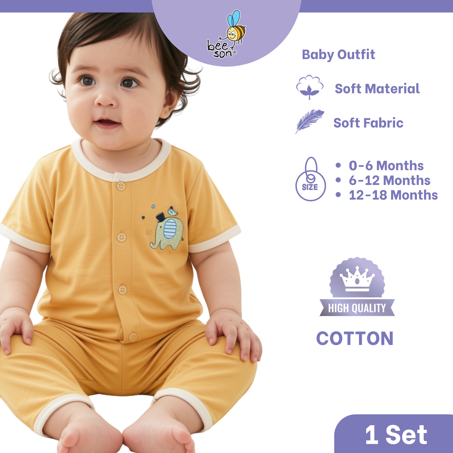 Beeson Newborn - 18months Baby Knit Cotton Top & Pant Outfit Set 13373 | 13374 | 13375 | 13376