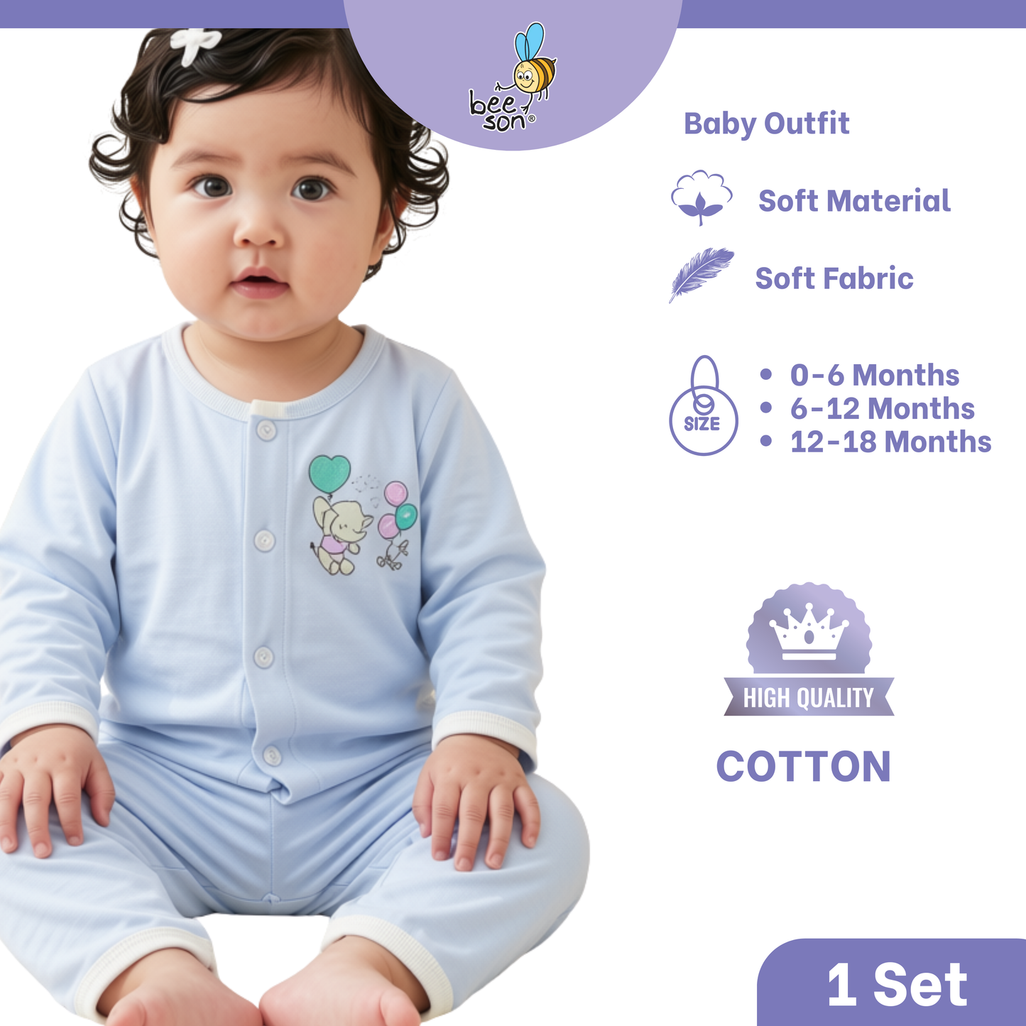 Beeson Newborn - 18months Baby Knit Cotton Top & Pant Outfit Set 13373 | 13374 | 13375 | 13376