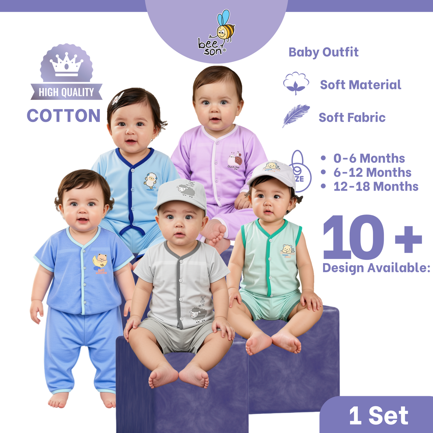 Beeson Baby Soft Cotton Top & Pant Outfit Set 0-18 Months | Unisex | 13033 | 13034 | 13036 | 13037 | 13038 | 13039 | 13042 | 13043 | 13044 | 13049 | 13056 | 13057