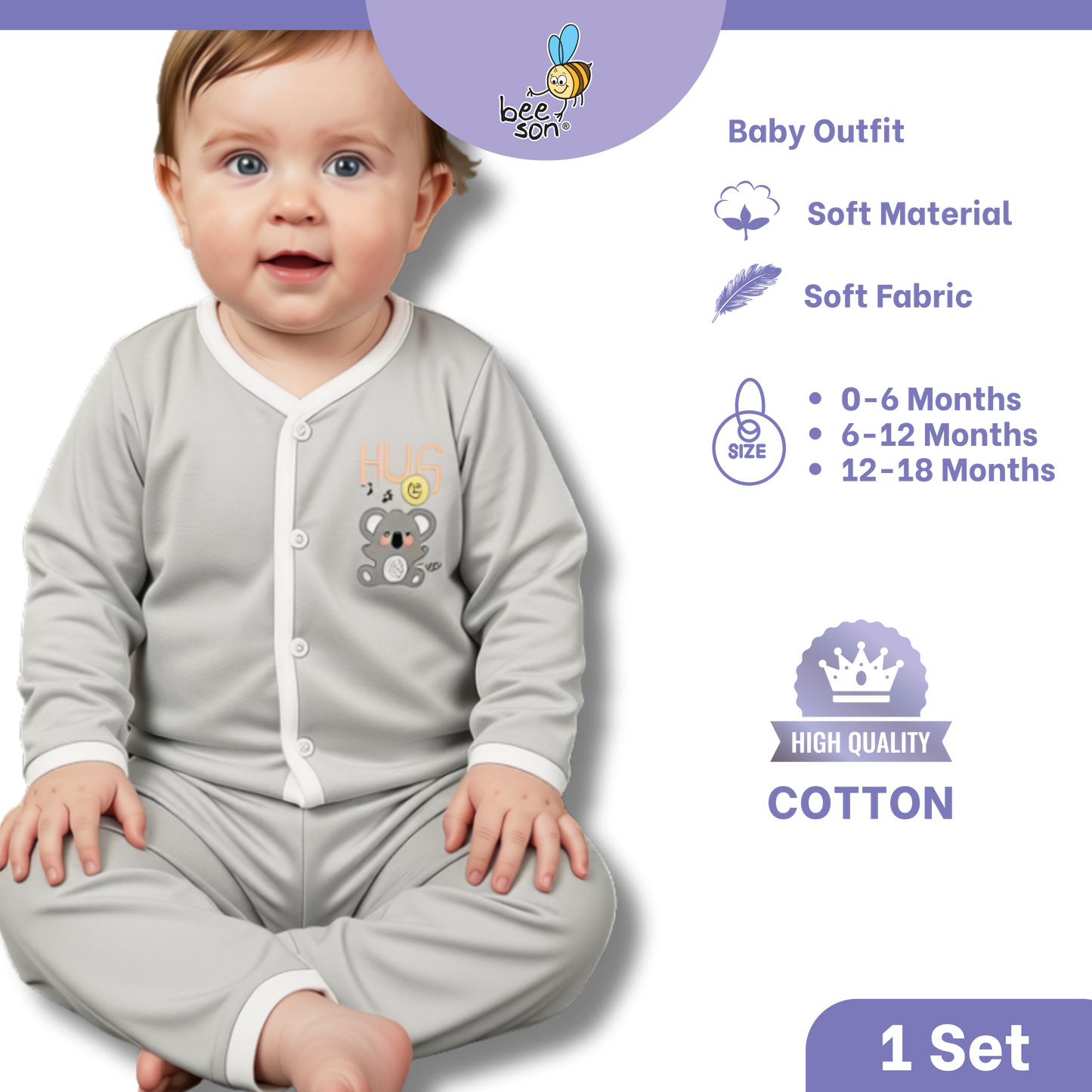 Beeson Baby Soft Cotton Top & Pant Outfit Set 0-18 Months | Unisex | 13033 | 13034 | 13036 | 13037 | 13038 | 13039 | 13042 | 13043 | 13044 | 13049 | 13056 | 13057