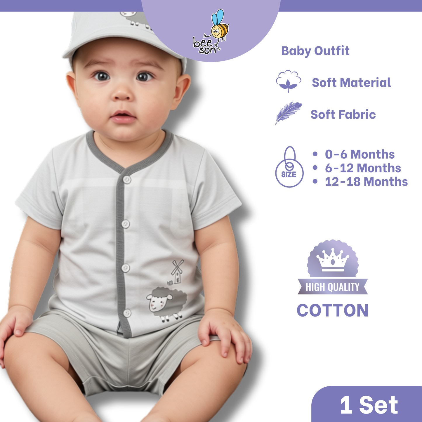 Beeson Baby Soft Cotton Top & Pant Outfit Set 0-18 Months | Unisex | 13033 | 13034 | 13036 | 13037 | 13038 | 13039 | 13042 | 13043 | 13044 | 13049 | 13056 | 13057