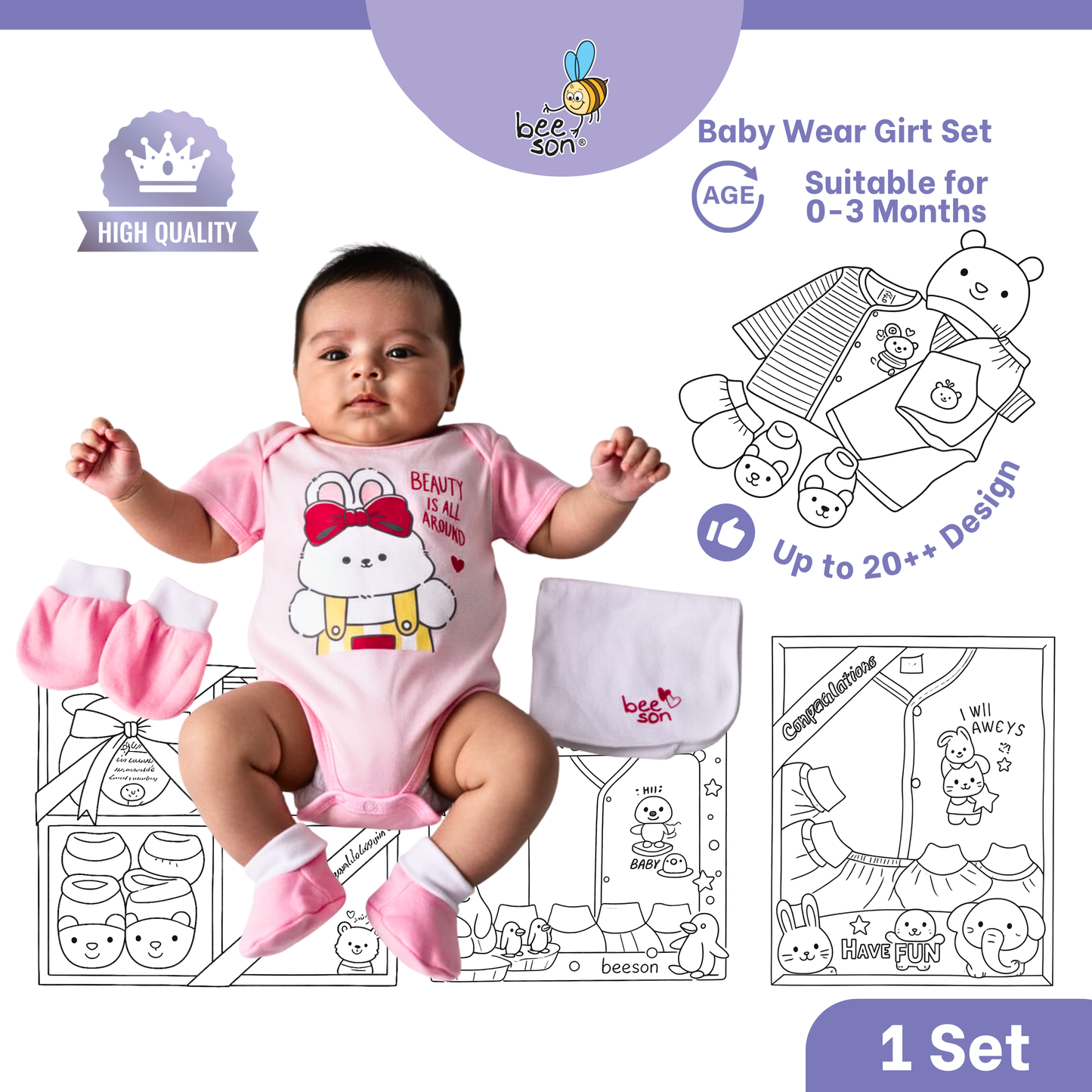 Beeson 4in1 | 5in1 | 6in1 Newborn Baby Boy / Girl Hamper Wear Gift Set Box 10900 | 10901 | 10902 | 10908 | 10909 | 81280 | 81281 | 81282 | 81283 | 81284 | 81285 | 81286 | 81287